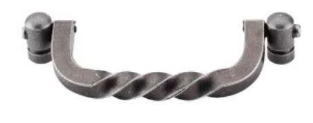 Top Knob M644 Normandy Twist Drop Pull, 3-3/4" Center to Center Length, Patina Black