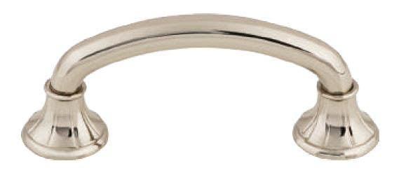 Top Knob M1936 Edwardian Lund Pull, 3" Center to Center Length, Polished Nickel