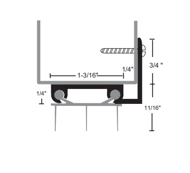 NGP 13T Aluminum Thermoplastic Door Shoe