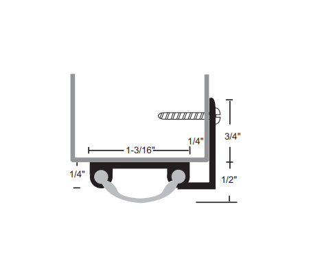 NGP 13V Aluminum Vinyl Door Shoe