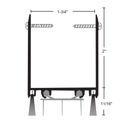 NGP 92TWH Extended Door Shoe w/ Nylon Brush & Thermoplastic Inserts