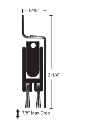 NGP 221WHSS Stainless Steel Automatic Door Bottom w/ Nylon Brush Seal