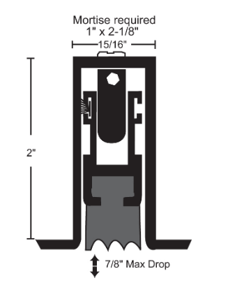 NGP 422N Neoprene Heavy Duty Mortise Automatic Door Bottom