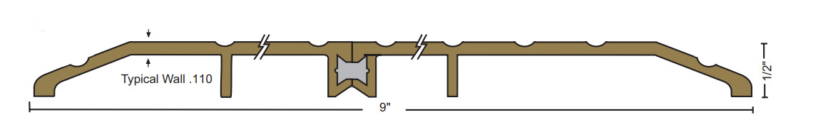 NGP 429BR Architectural Bronze Saddle Threshold, 1/2" x 9"