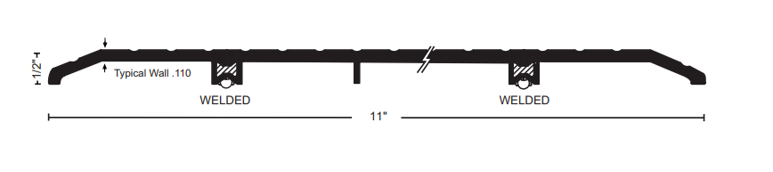 NGP WA431 Welded Extended Width Threshold, 1/2" x 11"