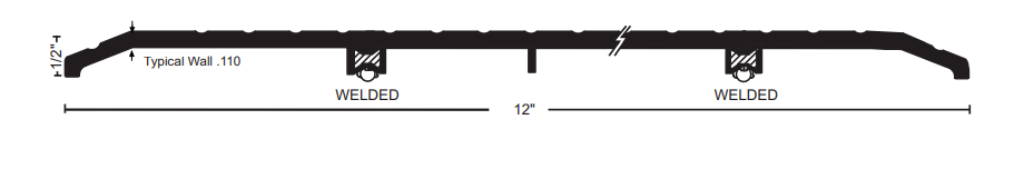 NGP WA432 Welded Extended Width Threshold, 1/2" x 12"