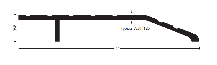NGP 457 Aluminum Half Saddle Threshold, 3/4" x 5"