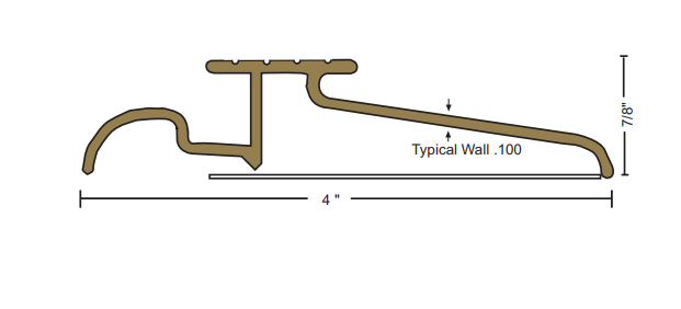 NGP 484BR Architectural Bronze Interlocking Threshold, 7/8" x 4"