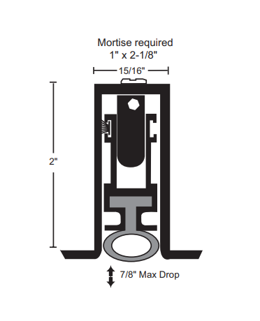 NGP 522N Neoprene Heavy Duty Mortise Automatic Door Bottom