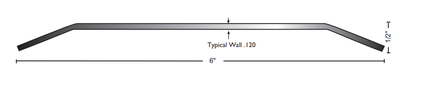 NGP 612SS Stainless Steel Saddle Threshold, 1/2" x 6"