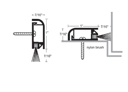 NGP 675 Concealed Fastener Nylon Brush Perimeter Seal or Sweep