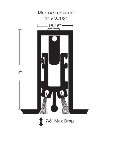 NGP 682 Nylon Brush Heavy Duty Mortise Automatic Door Bottom