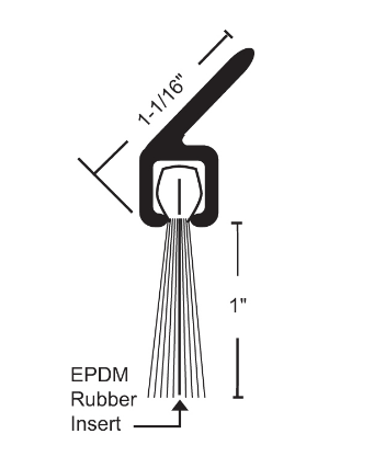 NGP D690 Nylon Brush Seal w/ EPDM Rubber Insert