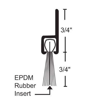 NGP C697 Nylon Brush Seal w/ EPDM Rubber Insert