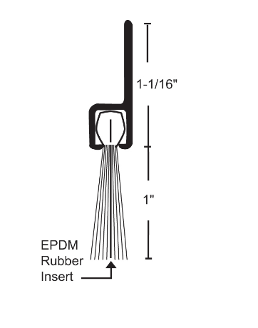NGP D698 Nylon Brush Sweeps w/ EPDM Rubber Insert