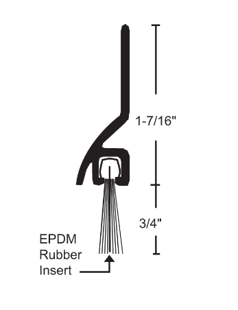 NGP C699 Nylon Brush Sweeps w/ EPDM Rubber Insert