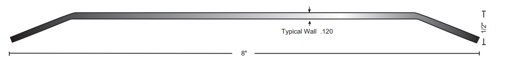 NGP 812SS Stainless Steel Saddle Threshold, 1/2" x 8"