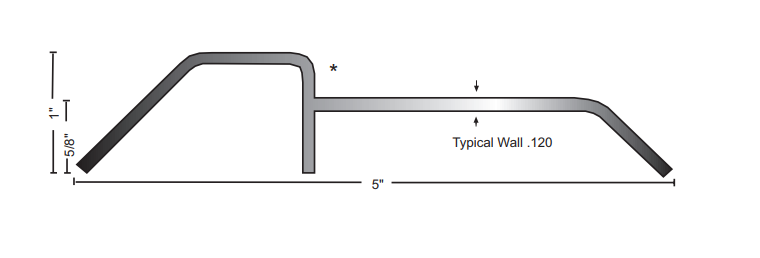 NGP 883SS Stainless Steel Panic Threshold, 1" x 5"