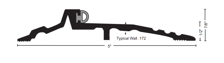 NGP 884 Aluminum Bumper Seal Threshold, 7/8" x 5"