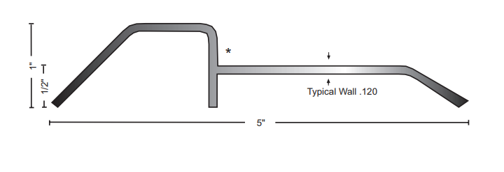 NGP 884SS Stainless Steel Panic Threshold, 1" x 5"