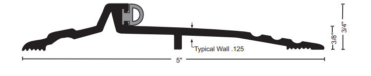 NGP 890 Bumper Seal Threshold, 3/4" x 5"