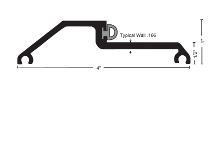 NGP 897 Bumper Seal Threshold, 1" x 4"