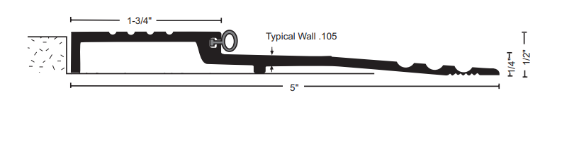 NGP 898 Half Saddle Threshold, 1/2" x 5"