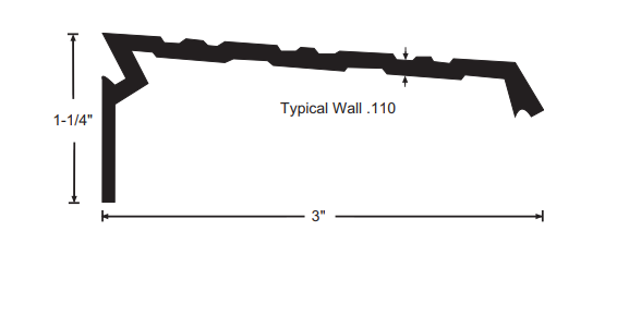 NGP 955 Aluminum Interlocking Ramp Component, 1-1/4" x 3"