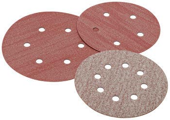 Hafele 005.32. Abrasive Disc, 5" Aluminum Oxide, Hook-N-Loop, 8 Holes