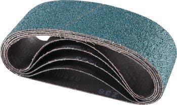 Hafele 005.32. Portable Belt, Grit, Resin Cloth Open, Zirconia Alumina, 5/Pk