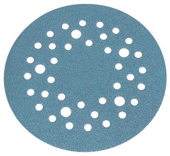 Hafele 005.34. Abrasive FilmBac Disc, 5" Premium, Aluminum Oxide, Hook-N-Loop, 40 Holes