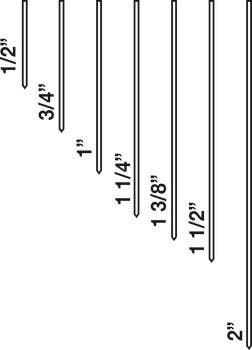 Hafele 006.50.0 Headless Straight Strip Pin, 23 Gauge, Galvanized