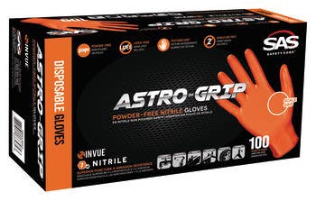Hafele 007.64.0 Astro-Grip Gloves Nitrile Orng 7 MIL