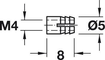 Hafele 051.45.004 Spread Dowel Brass M4 5X8MM