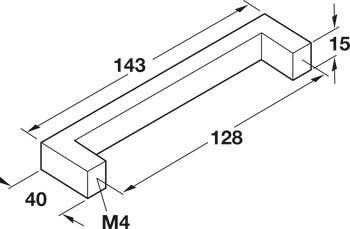 Hafele 100.45.0 Handle Stainless Steel Matt Grade 304 M4