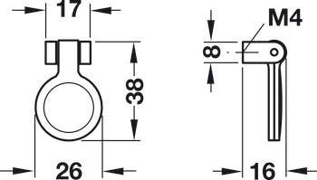 Hafele 101.18.120 Knob Bella Zinc Polished Chroma/Leather NAT M4 39X16MM