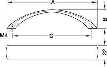 Hafele 102.64.418 Handle Zinc Matt Chroma 107ZN08 M4 CTC 96MM
