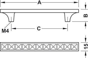 Hafele 103.29. Handle Zinc Polish Nickel/Crystal M4