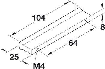 Hafele 103.89. Handle Metropolitan Aluminum Matt