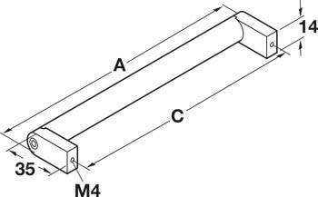 Hafele 104.74.0 Handle Stainless Steel/Zinc Matt Nickel M4