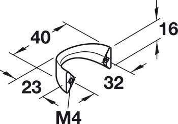Hafele 105.26.600 Handle Zinc Matt Nickel 103ZN50 M4 CTC 32MM