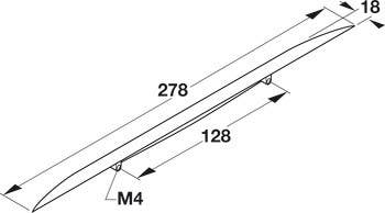 Hafele 105.63. Handle Zinc Matt M4 CTC 128MM