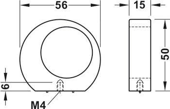 Hafele 106.70. Knob Zinc M4 56X50MM