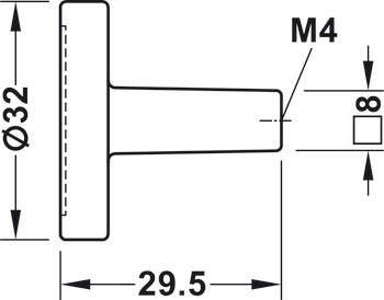 Hafele 106.70.180 Knob Zinc Matt Black/Marble M4 32MM Diameter