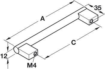 Hafele 106.74. Handle Stainless Steel 100SS69