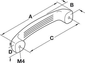 Hafele 107.05.601 Handle Bella Italiana Zinc Brushed Nickel M4 CTC 96 MM