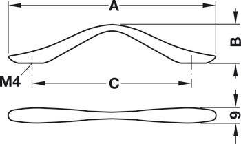 Hafele 107.20. Handle Zinc MATT M4