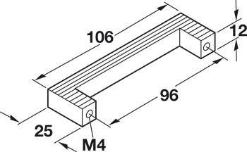 Hafele 108.57.111 Handle Lago Di Como Brass High Aantique Bronze M4, 96 mm CTC