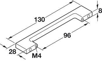 Hafele 108.76. Handle Lago Di Como Zinc M4