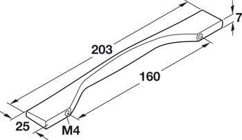 Hafele 108.78. Handle Avignon Zinc M4